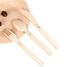 17cm Eco Friendly Disposable Bamboo Cutlery Biodegradable Wooden Picnic Forks