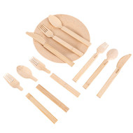 17cm Eco Friendly Disposable Bamboo Cutlery Biodegradable Wooden Picnic Forks
