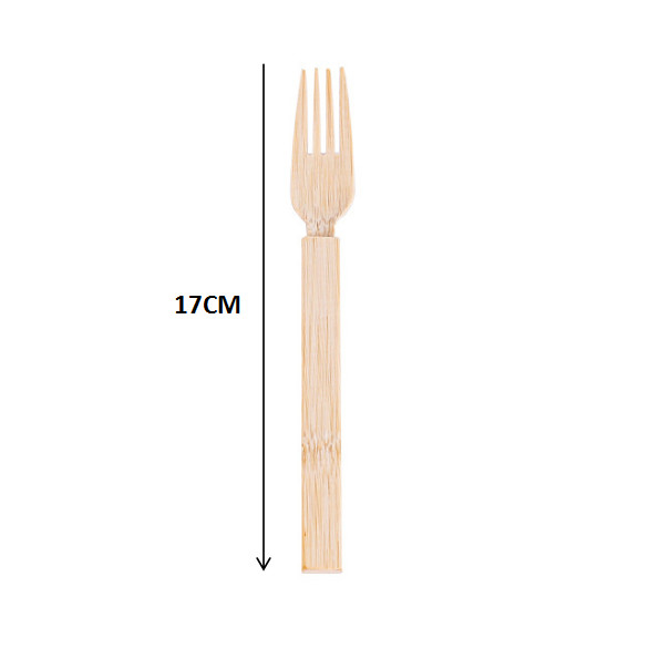 17cm Eco Friendly Disposable Bamboo Cutlery Biodegradable Wooden Picnic Forks